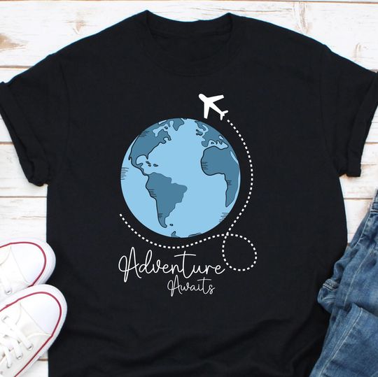 Adventure Awaits Shirt, Traveler Shirt, Travel Gift, Vacation Shirt