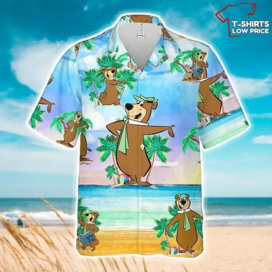 Yogi Bear Hawaiian Shirt Casual Button Down Shirt