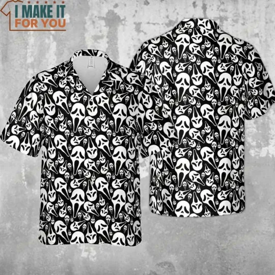 Ghostface Scream Hawaiian Shirt Casual Button Down Shirt