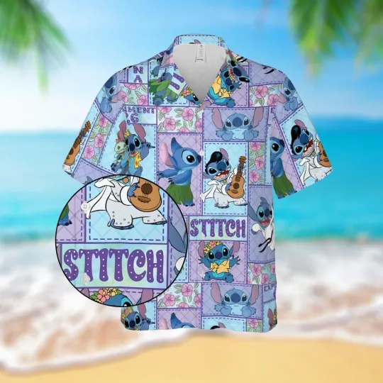 Stitch Hawaiian Shirt Casual Button Down Shirt