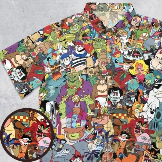 Retro Gamer Crash Bandicoot Hawaiian Shirt Casual Button Down Shirt