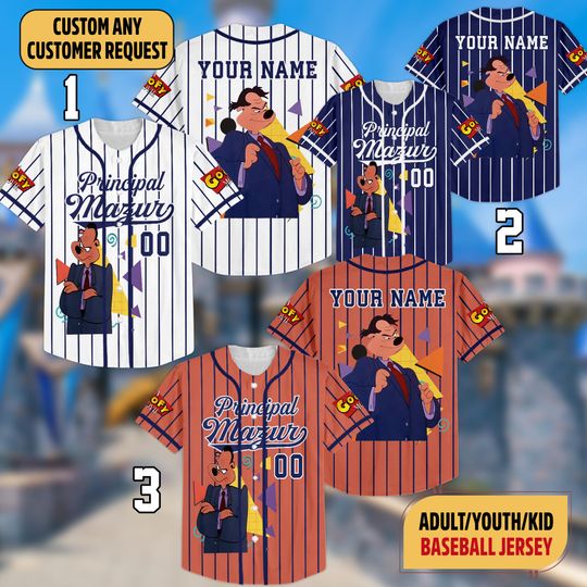 Custom Disney Goofy Powerline Baseball Jersey, Retro 90s Goofy Max Goof Roxanne Baseball Jersey Team, Goofy Gifts For Disney Fan