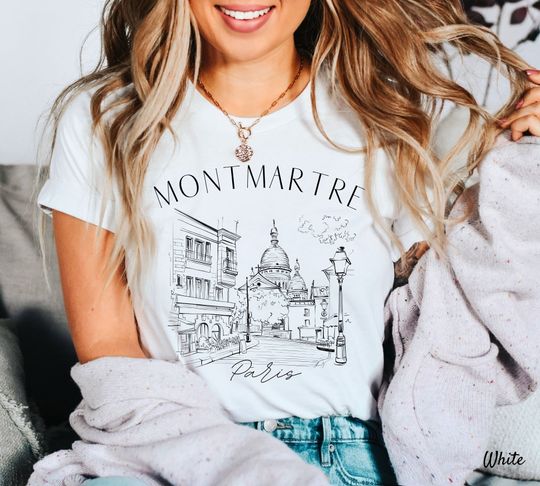 Montmartre Paris Shirt, Paris Travel T-shirt, France Shirt, Paris Tee
