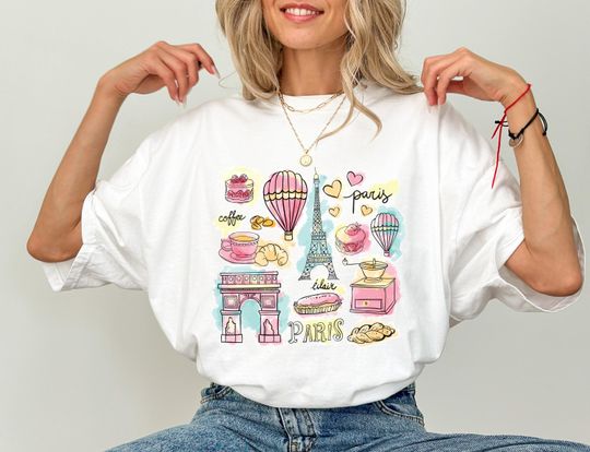 Bonjour Paris Shirt, Eiffel Tower TShirt, Travel To France