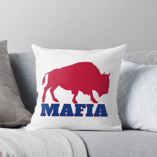 B.i.l.l.s Mafia Great Gift Buffalo Football Sports Bull Pillow, Gift for Fan