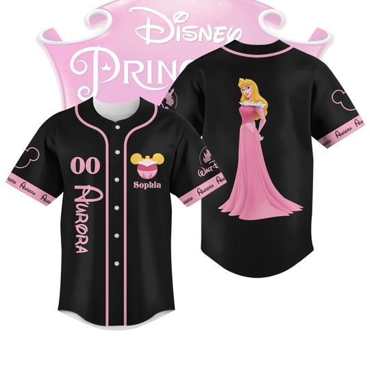Custom Aurora Princess Baseball Jersey, Sleeping Beauty Shirt, Disney Princess Jersey Shirt, Disney Tee, Magic Kingdom Baseball Shirt