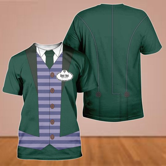 Haunted Mansion Ghost Host 3D Shirt, Disney Cast Member Costume Tee, Halloween Disney Outfit, Unisex Cosplay Shirt, Halloween Gift