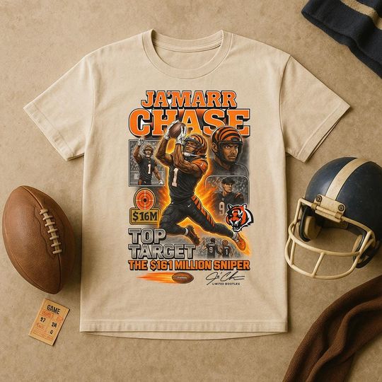Ja'Marr Chase Bengals Vintage 90s Football Graphic T-Shirt