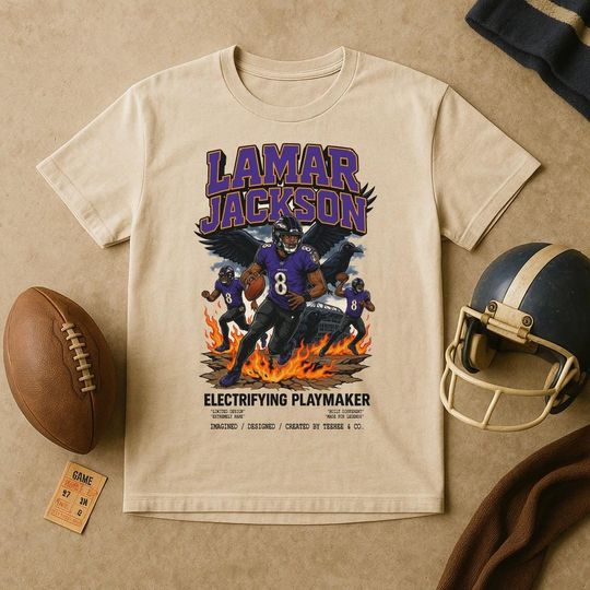 Lamar Jackson Vintage 90s Bootleg T-Shirt Baltimore Ravens Retro Football Graphic Tee Unisex