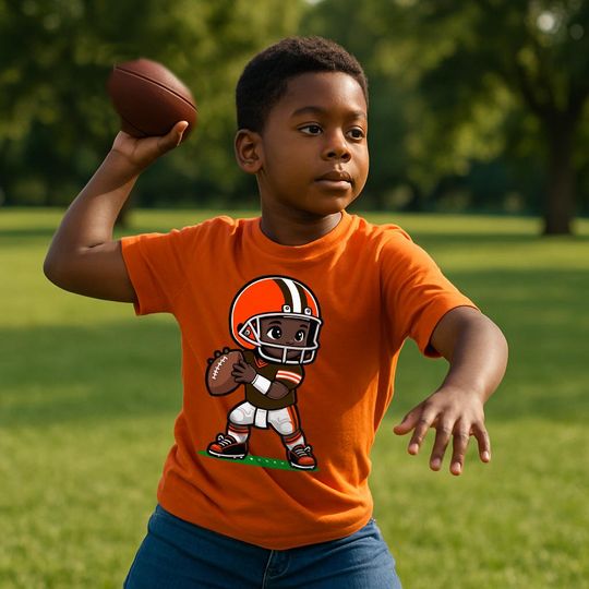 Shedeur Sanders Cleveland Browns Kids T-Shirt Football Fan Youth Sports Team Apparel