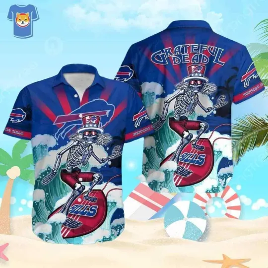 football Buffalo Bills Grateful Dead Hawaiian Shirt Football Gift For Boyfriend