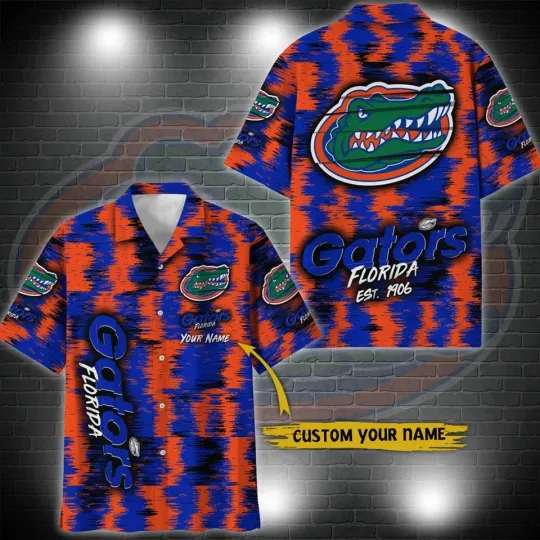 Florida Gators Aloha Hawaiian Shirt Custom Your Name Sport 3D Shirt Gift For Fan
