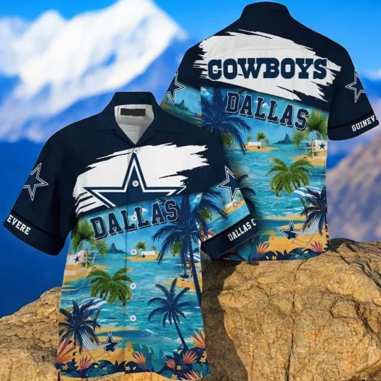 Custom Name Coconut Beach Dallas Cowboys Hawaiian Shirt