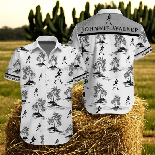 Johnnie Walker Whisky Summer Party Hawaiian Shirt