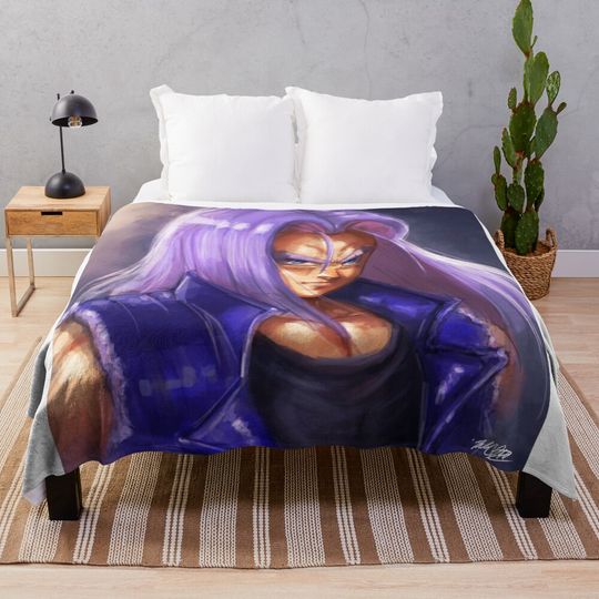 Future Trunks- bust Throw Blanket, Gift for Fan, for All Age