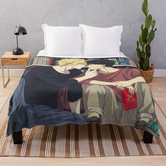 In Library Banana Fish  Throw Blanket, Gift for Fan, for All Age