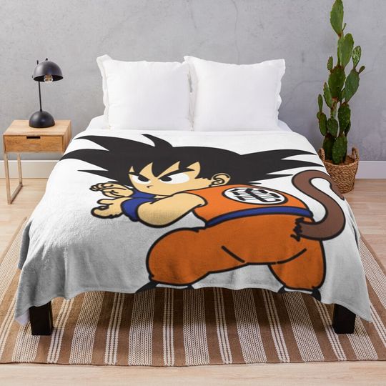 dragon ball : son goku Throw Blanket, Gift for Fan, for All Age