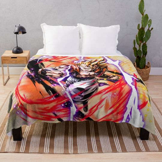 Gogeta SSJ Throw Blanket, Gift for Fan, for All Age
