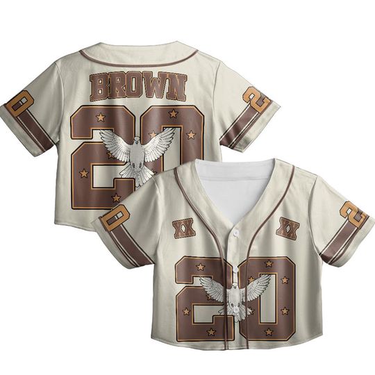 Custom Natural Brown Baseball Jersey, Crop Yellow Baseball Jersey, Number XX 2025 Concert Team Jersey, Gameday Tee