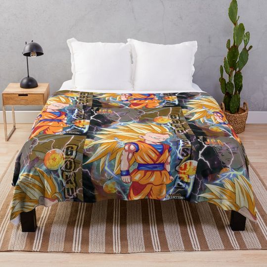 Goku SSJ3 Poster version Throw Blanket, Gift for Fan, for All Age