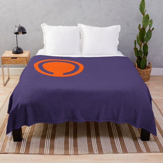 Dragon Ball Kanji Sign Logo Orange Piccolo Throw Blanket, Gift for Fan, for All Age
