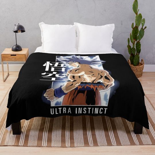 Dragonball Z Super Ultra Instinct Throw Blanket, Gift for Fan, for All Age