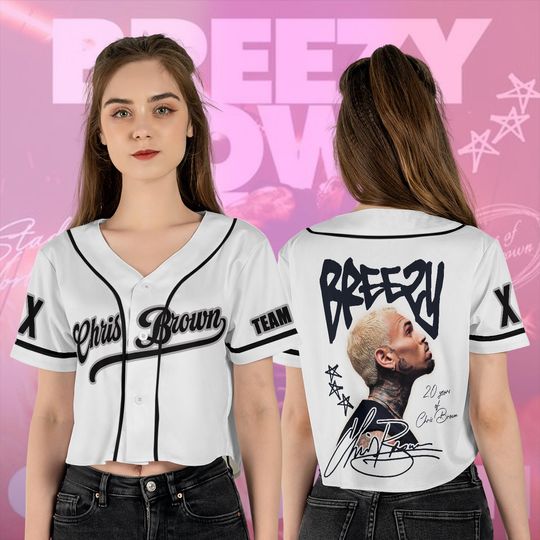 Personalized Breezy Bowl XX 2025 Croptop Jersey, Chris Brown Breezy Bowl Baseball Jersey, Breezy Bowl Tour XX Shirt, Chris Brown Tour Shirt