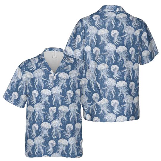 Retro Ocean Jellyfish Hawaiian Shirt S-5XL