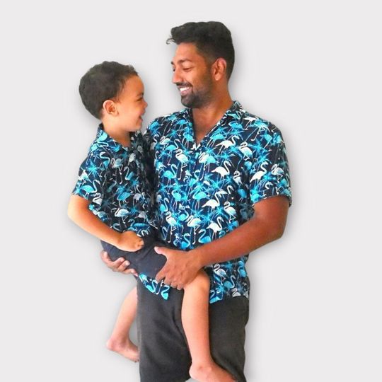 Father and son matching shirts, Tropical Daddy & Me Shirts, Dad Son matching Hawaiian Shirts, Dad and Son Matching Button Down Shirts