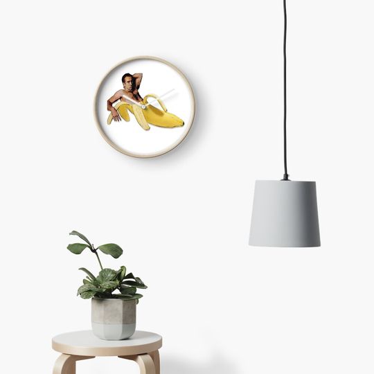Nicolas Cage Banana Clock, Funny Wall Clocks Decor