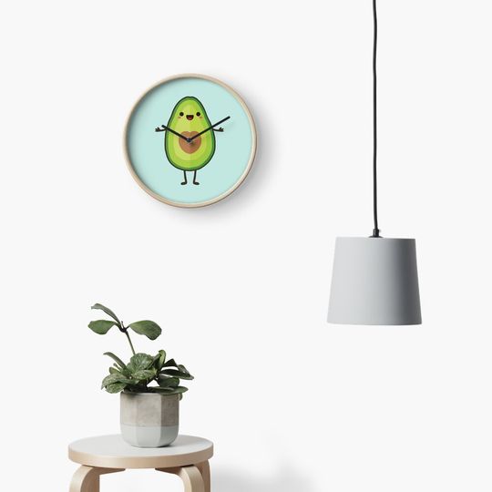 Avo-cuddle? Clock, Funny Wall Clocks Decor