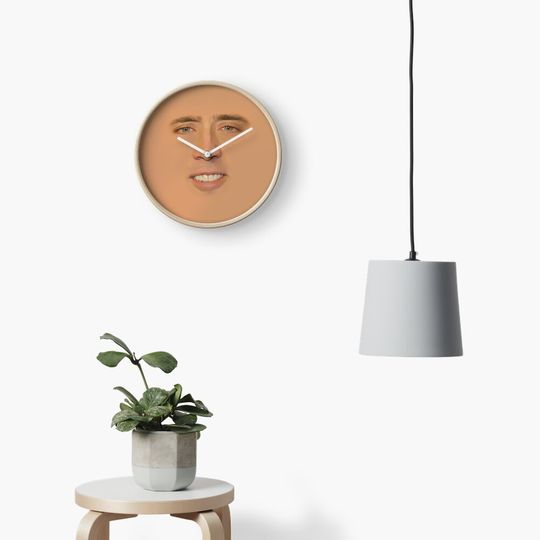 Nicolas cage Giant Face Clock, Funny Wall Clocks Decor
