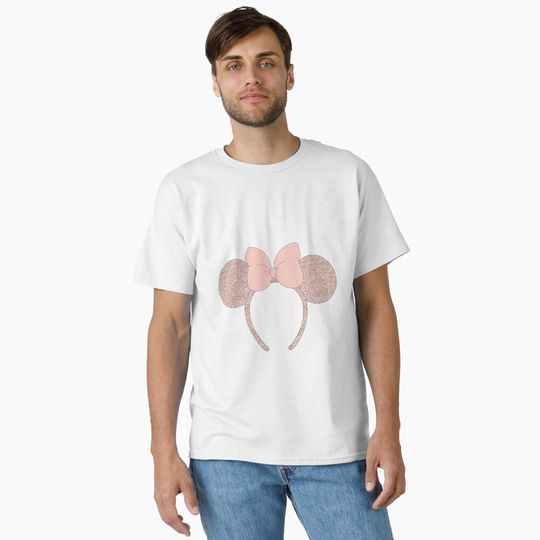 Rose Gold Mouse Ear Headband Classic T-Shirt