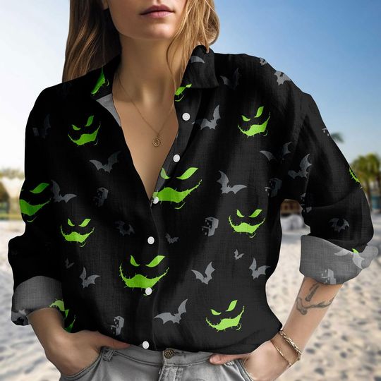 Oogie Boogie Face Halloween Shirt, Nightmare Before Christmas Blouse Shirt, Spooky Blouse Shirt, Disney Halloween Gift