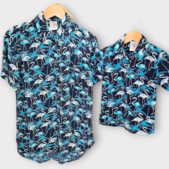 Father and son matching shirts, Tropical Daddy & Me Shirts, Dad Son matching Hawaiian Shirts, Dad and Son Matching Button Down Shirts