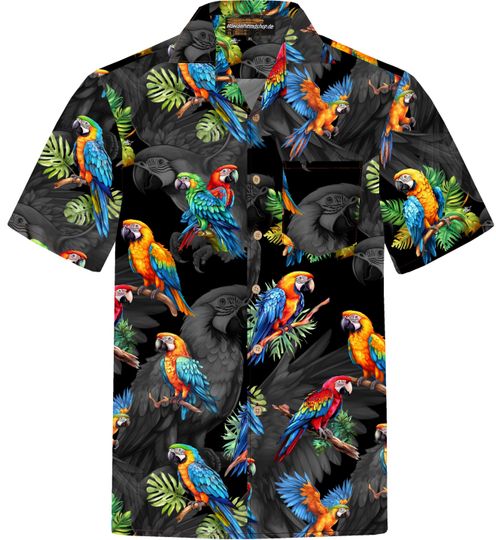 Hawaiian Shirt "Hawaiian Parrots" for men / 100% cotton / size S - 8XL / parrots