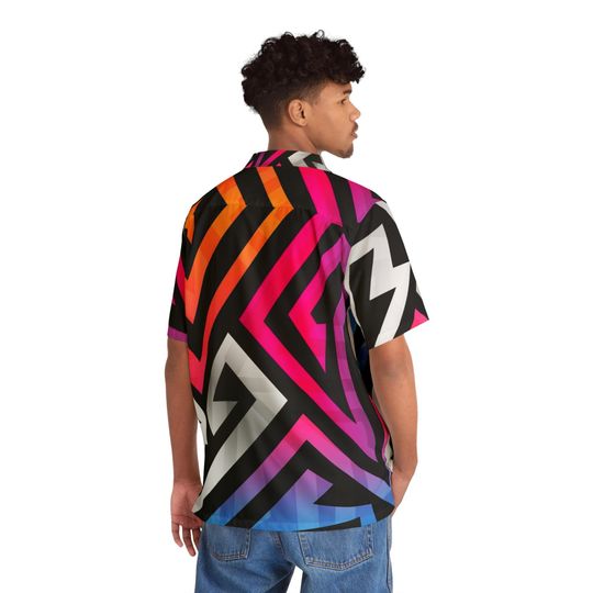 Vibrant Men's Hawaiian Shirt - Perfect for Summer, Beach Parties, Vacations, Tropical Getaways, Luau Celebrations, Casual Days