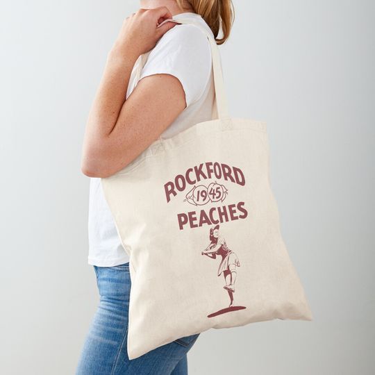 Vintage Rockford Peaches logo Tote Bag, Gift for Women, Birthday Gift