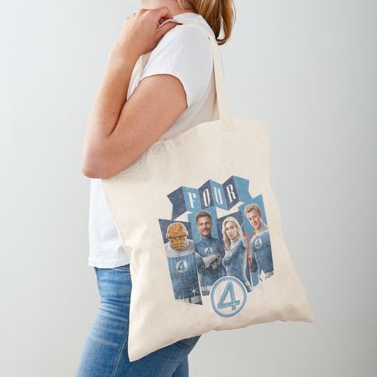 Marvel The Fantastic Four Vintage Style First Steps Team  Tote Bag