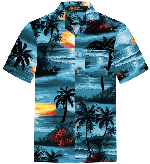 Hawaiian Shirt "Day on Hawaii" for men / 100% cotton / size S - 8XL / beach