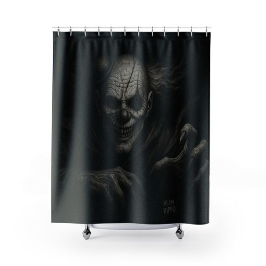 Gothic Horror Shower Curtain, Dark Aesthetic Bathroom Decor, Haunted House Spooky Shower Curtain, Halloween Bathroom Accessories