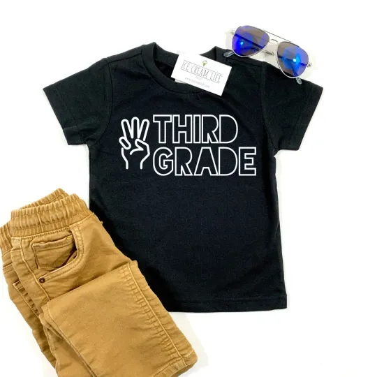 THIRD GRADE SHIRT, BOY BACK TO SCHOOL SHIRT, 3RD GRADE BOY TSHIRT