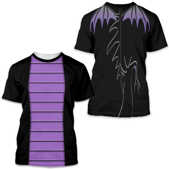 Dragon Maleficent Cosplay Costume 3D All Over Printed Shirt, Magic Kingdom Villain Halloween, Sleeping Beauty Cosplay T-Shirt