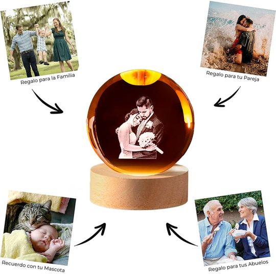 Crystal Sphere With Custom Engraving Personalized 2D Crystal Ball