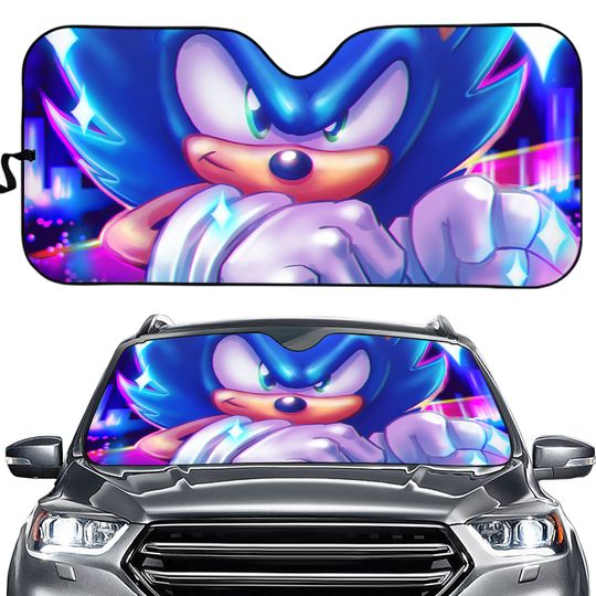 Sonic The Hedgehog Auto Sun Shade, Cartoon Gift For Fans