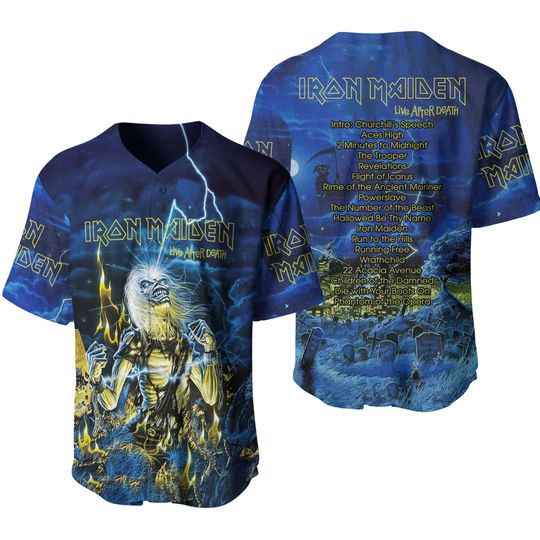 Iron Maiden Inspired Run For Your Lives World Tour 2025 Baseball Jersey