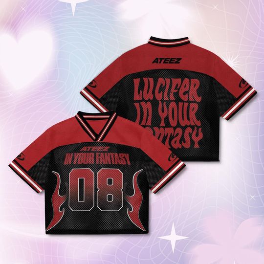 Ateez In Your Fantasy World Tour Jersey Mesh, Kpop Tour 2025 Football Jersey, Ateez Concert Merch Fan Gift