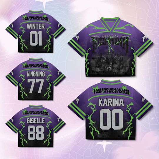 Aespa Rich Man Sport Comeback jersey, Aespa Live Tour 2025 Jersey, Aepsa Members Ningning jersey, Karina, Winter, Giselle Kpop Music Gift