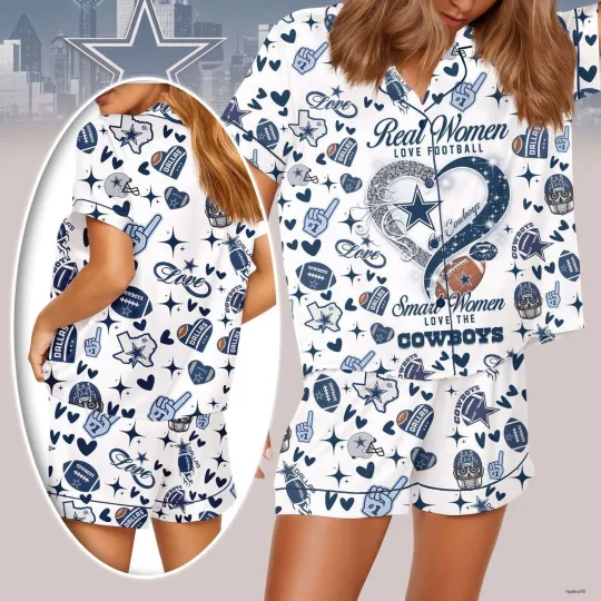 Dallas Cowboys Premium Women Short Pajamas Breathable Summer Nightwear All Size