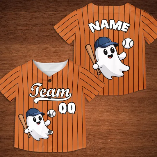 Personalized Halloween Baseball Jersey, Spooky Season Halloween Party Family Kid